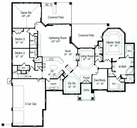 House Plan 64704 First Level Plan