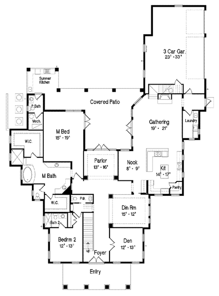 House Plan 64707 First Level Plan