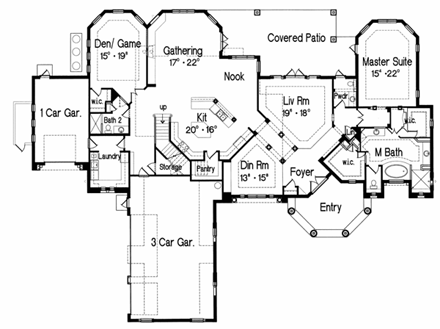 House Plan 64718 First Level Plan