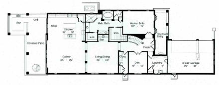 House Plan 64723 First Level Plan