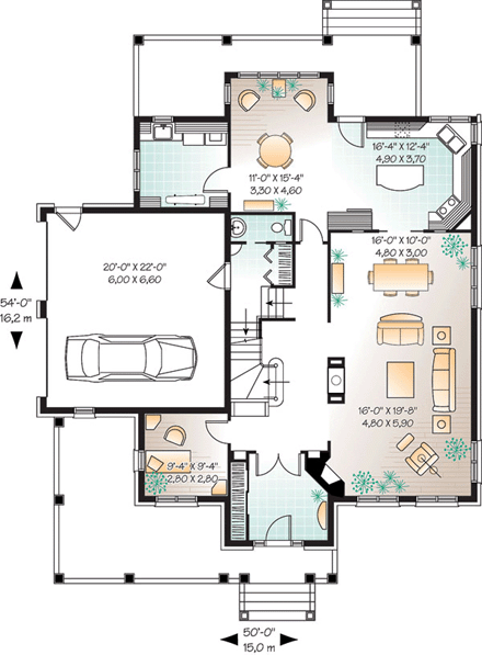 House Plan 64802 First Level Plan