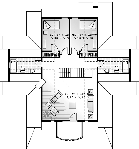 Country Craftsman Level Two of Plan 64808