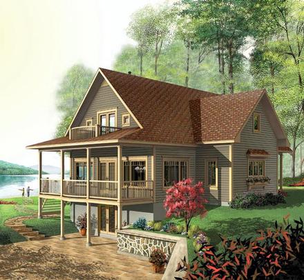 Country Craftsman Elevation of Plan 64808