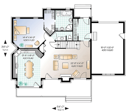 House Plan 64810 First Level Plan
