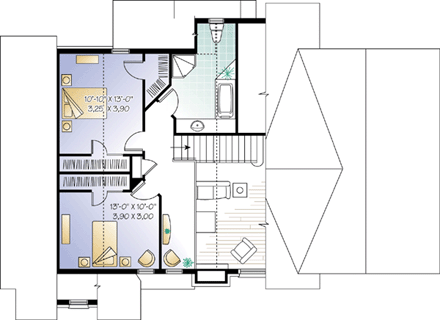 House Plan 64810 Second Level Plan