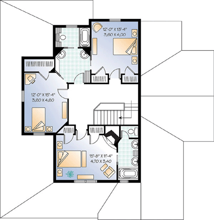 House Plan 64812 Second Level Plan