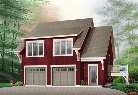 Garage Plan 64817 - 2 Car Garage Apartment Elevation