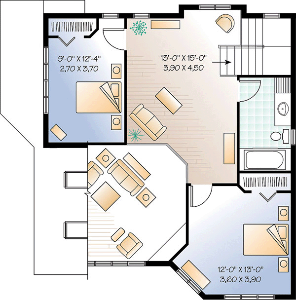 Contemporary Narrow Lot Level Two of Plan 64818