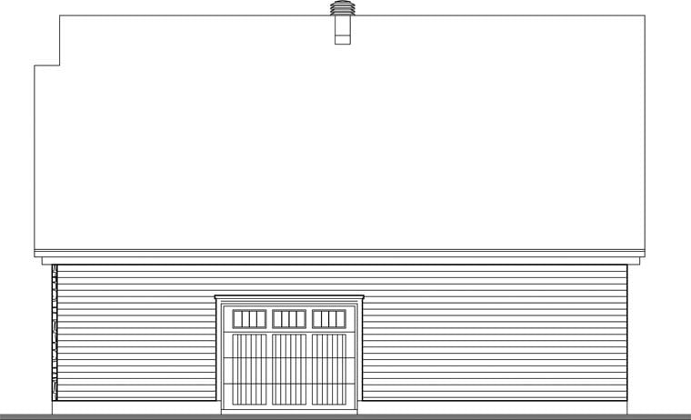 Craftsman Rear Elevation of Plan 64819