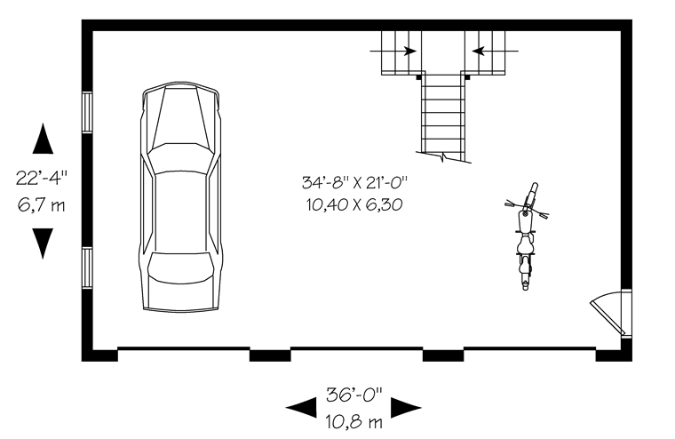 Garage Plan 64821 - 3 Car Garage Level One