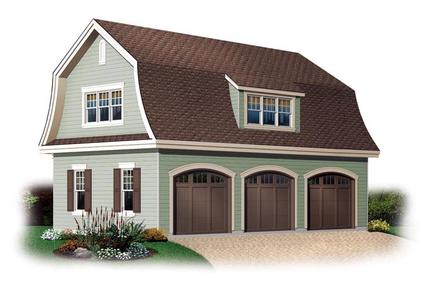 Garage Plan 64821 - 3 Car Garage Elevation