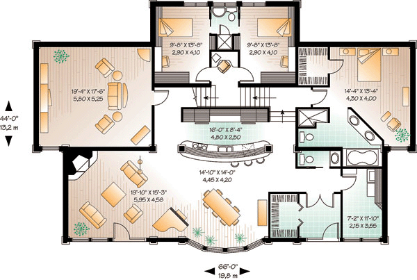 Contemporary Florida Level One of Plan 64826