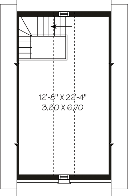 Garage Plan 64829 - 1 Car Garage Second Level Plan