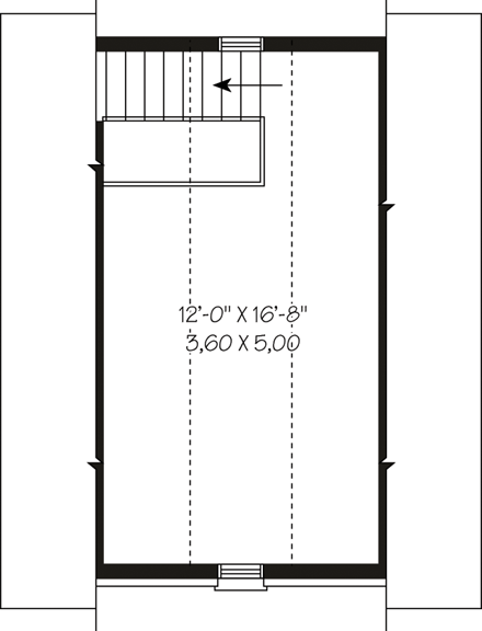 Garage Plan 64830 - 1 Car Garage Second Level Plan