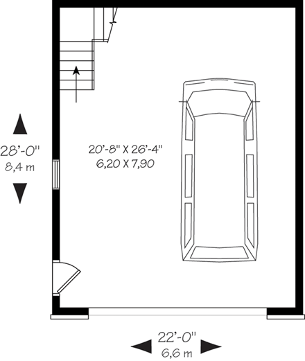 Garage Plan 64831 - 2 Car Garage First Level Plan