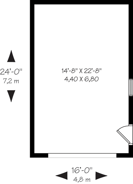 Garage Plan 64832 - 1 Car Garage First Level Plan