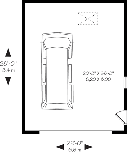 Garage Plan 64834 - 2 Car Garage First Level Plan