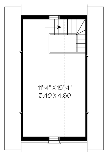 Garage Plan 64835 - 1 Car Garage Second Level Plan