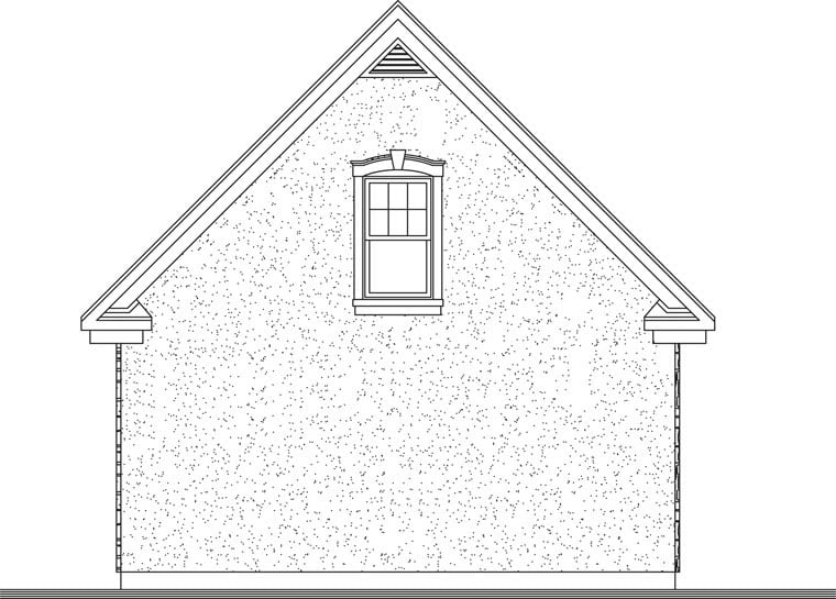 Craftsman Rear Elevation of Plan 64837