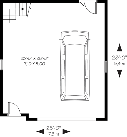 Garage Plan 64839 - 2 Car Garage First Level Plan