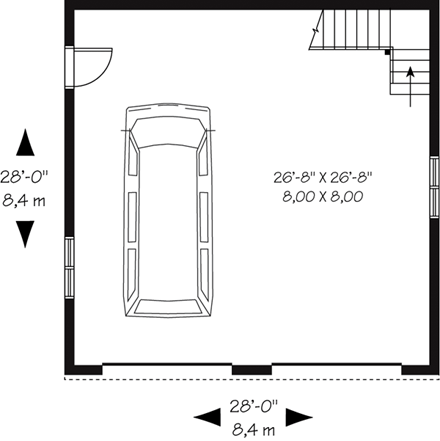 Garage Plan 64842 - 2 Car Garage First Level Plan