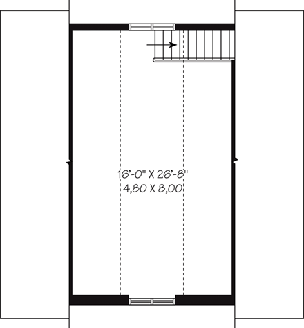 Garage Plan 64842 - 2 Car Garage Second Level Plan