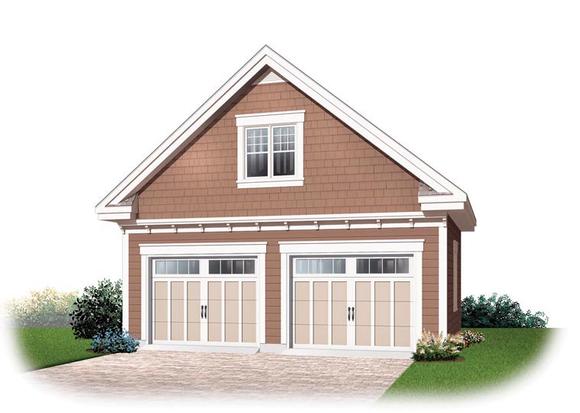 Garage Plan 64842 - 2 Car Garage Elevation