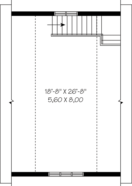 Garage Plan 64844 - 1 Car Garage Second Level Plan