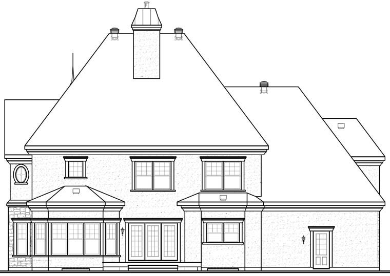 European Rear Elevation of Plan 64847