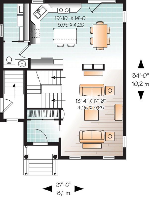 Narrow Lot Traditional Level One of Plan 64856