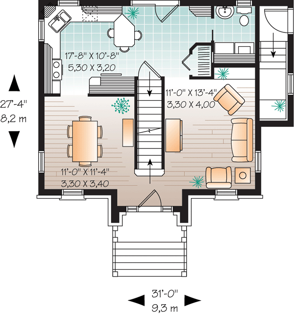 European Narrow Lot Traditional Level One of Plan 64861