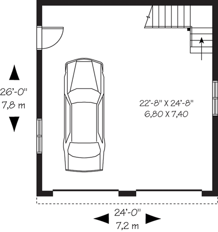 Garage Plan 64870 - 2 Car Garage First Level Plan