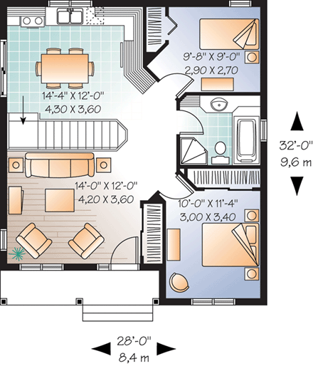 House Plan 64885 First Level Plan