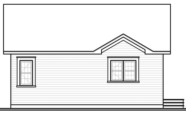 Country Traditional Rear Elevation of Plan 64885