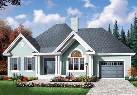 Bungalow Country One-Story Elevation of Plan 64894