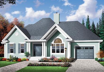 Bungalow Country One-Story Elevation of Plan 64895