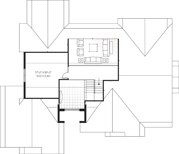 Florida Mediterranean One-Story Level Two of Plan 64896