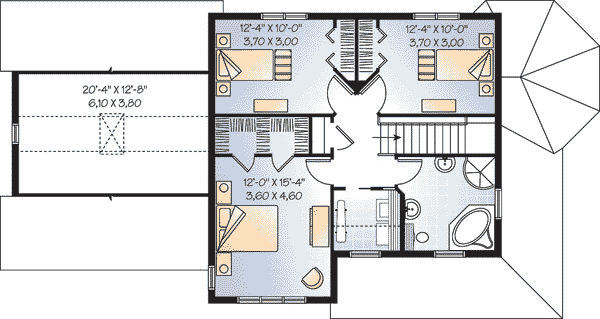 Country Farmhouse Traditional Level Two of Plan 64901