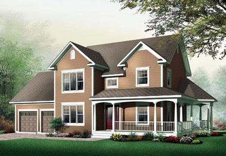 Country Farmhouse Traditional Elevation of Plan 64901