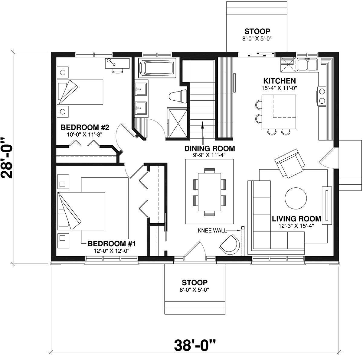 One-Story Traditional Level One of Plan 64912