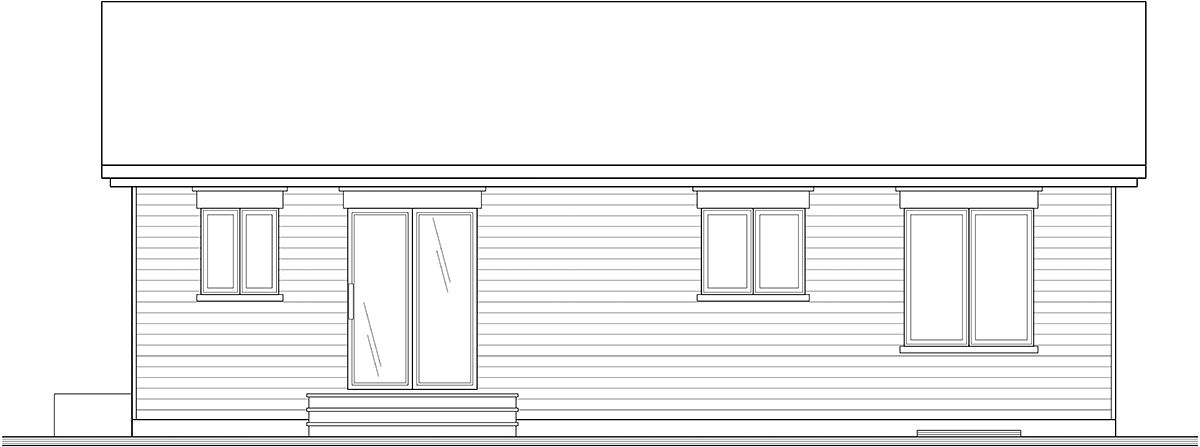 One-Story Traditional Rear Elevation of Plan 64912