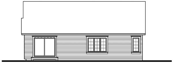 Bungalow Country One-Story Rear Elevation of Plan 64913
