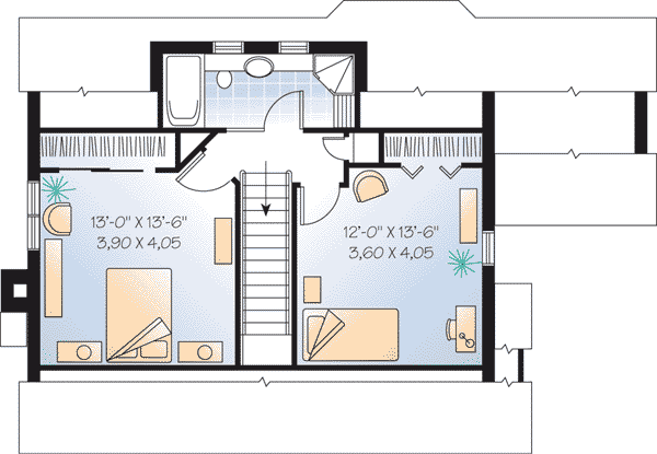 Contemporary One-Story Traditional Level Two of Plan 64932