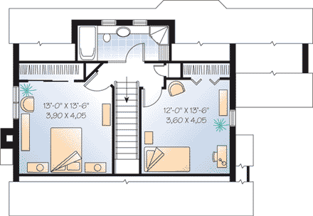 House Plan 64932 Second Level Plan