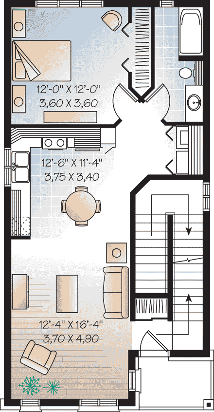 Multi-Family Plan 64953 Second Level Plan