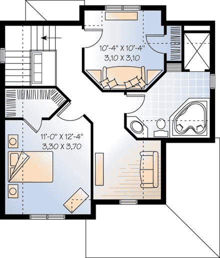 House Plan 64958 Second Level Plan