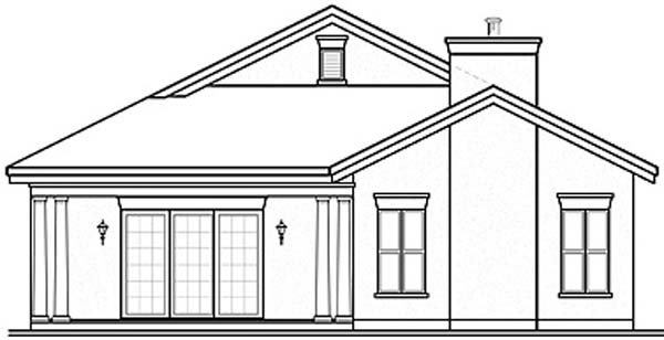 Florida Rear Elevation of Plan 64977