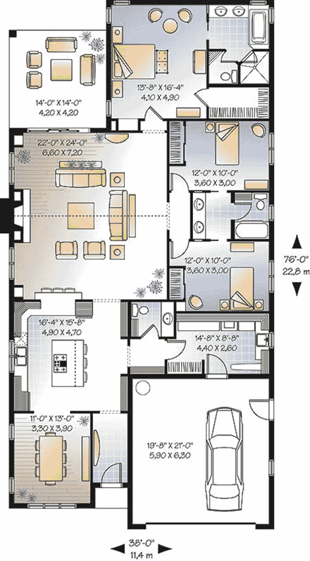 House Plan 64979 First Level Plan