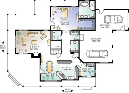 House Plan 64980 First Level Plan