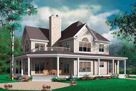Country Farmhouse Elevation of Plan 64980